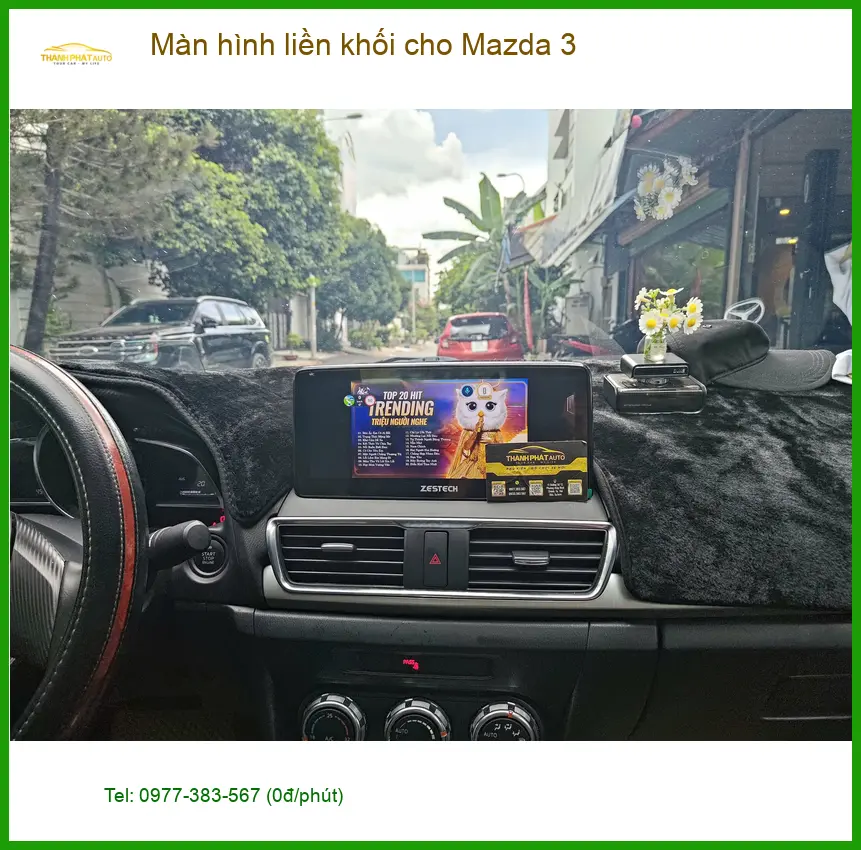 Chú Phước lắp màn hình liền khối Mazda 3 tại Quận 2 vì không có dẫn đường thông minh ảnh thực tế 5