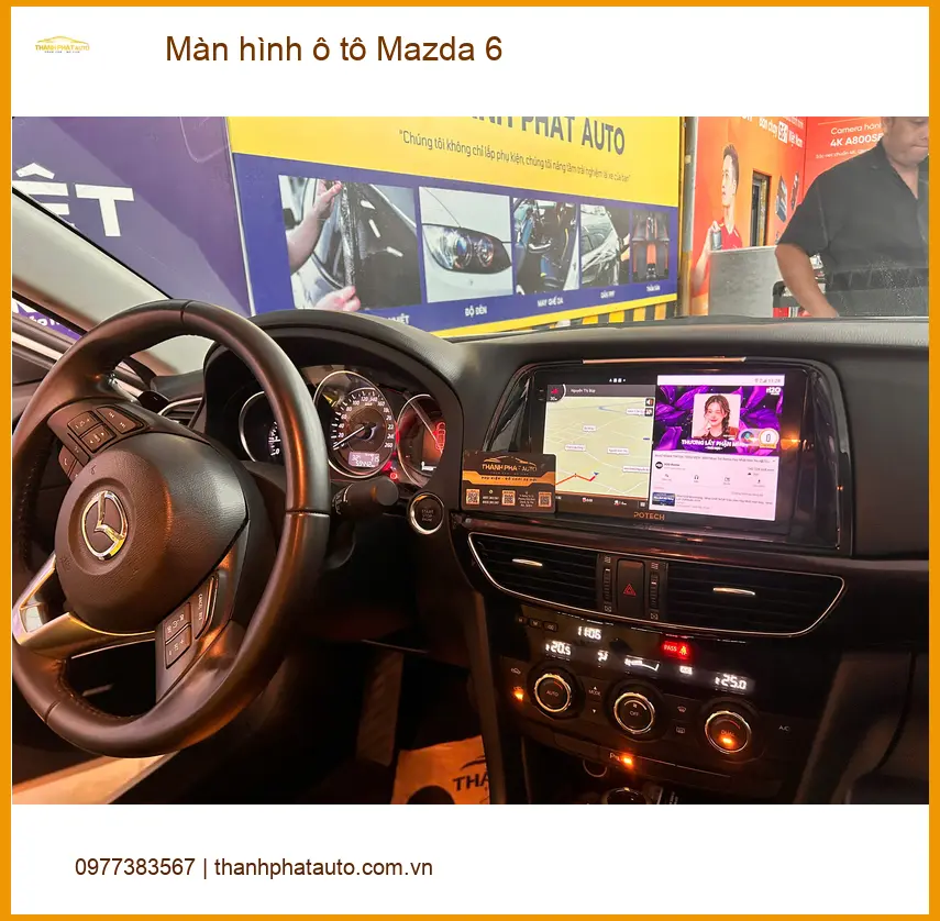 Anh Minh nâng cấp màn hình ô tô Mazda 6 tại Quận 9 vì muốn nhiều tính năng giải trí hơn ảnh thực tế 3