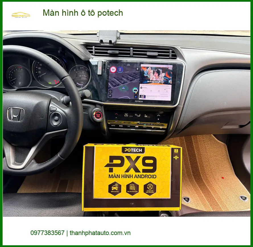 Anh Hoàng Nam nâng cấp màn hình Potech cho Hyundai Accent tại Quận 2