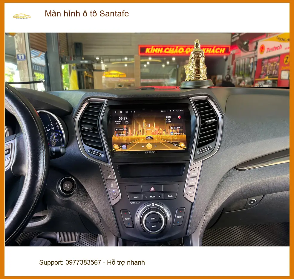Anh Quân lắp màn hình ô tô Santafe tại Quận 11 để xem bản đồ tiện hơn ảnh thực tế 3
