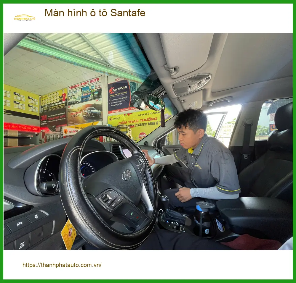 Anh Khang lắp màn hình ô tô Santafe tại Quận Tân Phú để nâng tầm tiện ích ảnh thực tế 2