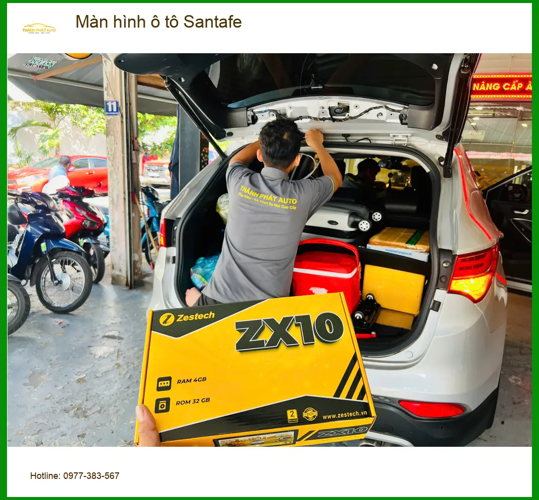 Trung tâm lắp màn hình ô tô Santafe uy tín tại Quận 7 cho xe Anh Tùng