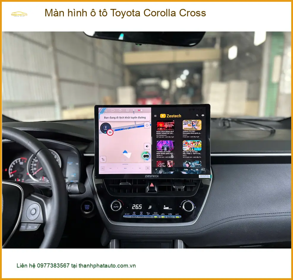 Anh Khải lắp màn hình ô tô Toyota Corolla Cross tại Quận Thủ Đức để lái xe an toàn ảnh thực tế 2