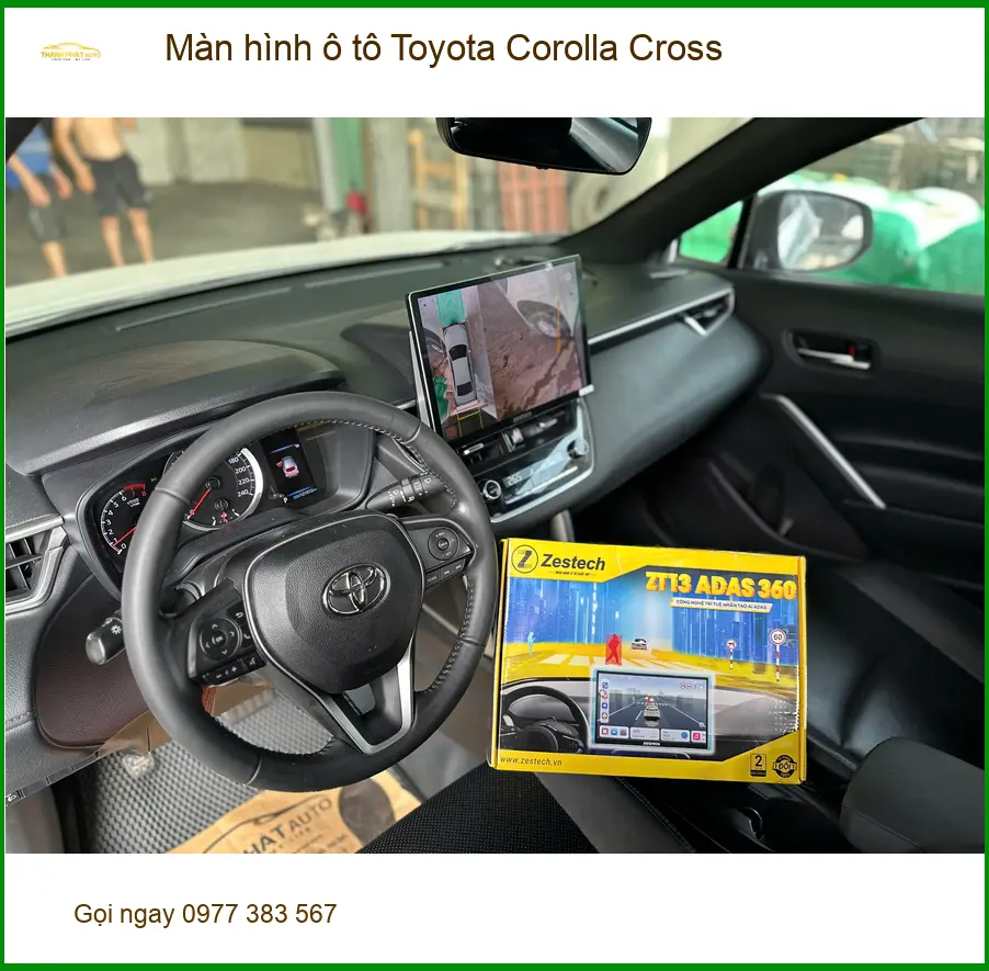 Anh Khải lắp màn hình ô tô Toyota Corolla Cross tại Quận Thủ Đức để lái xe an toàn ảnh thực tế 3