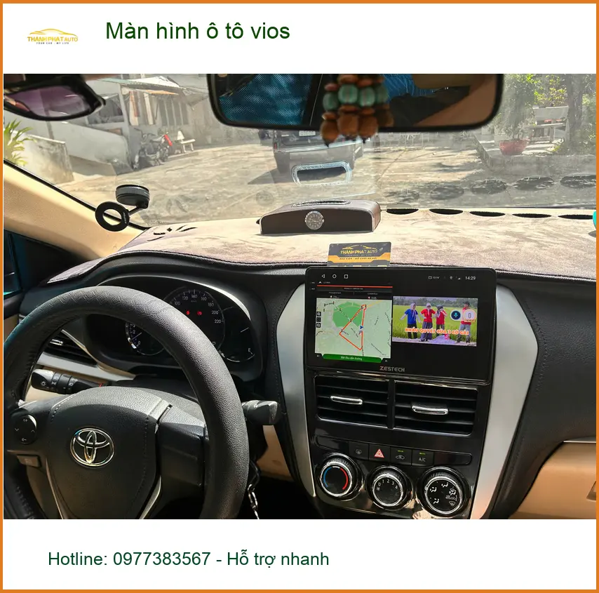 Chị Lan Anh lắp màn hình ô tô Toyota Vios tại Quận 2 vì màn hình zin đã lỗi thời ảnh thực tế 3