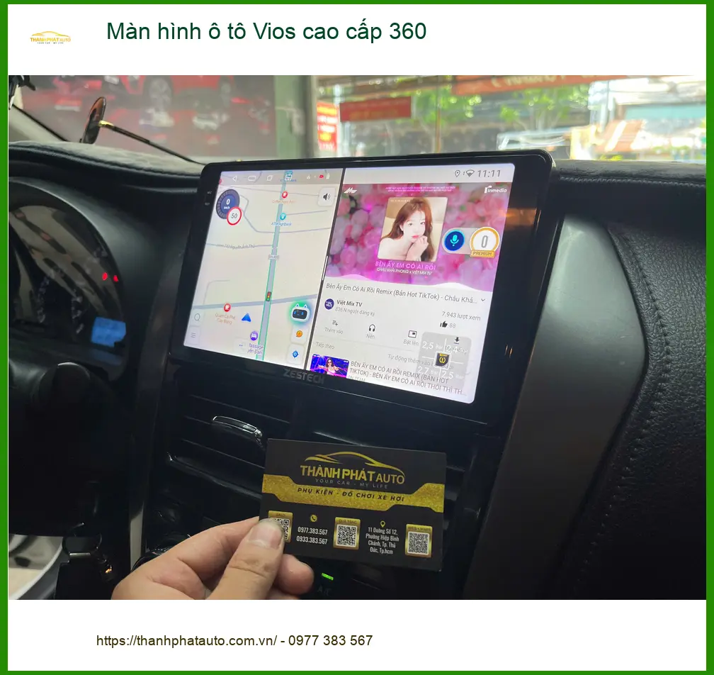 Anh Khải lắp màn hình ô tô Vios cao cấp 360 Quận Gò Vấp để lái xe an toàn hơn ảnh thực tế 2