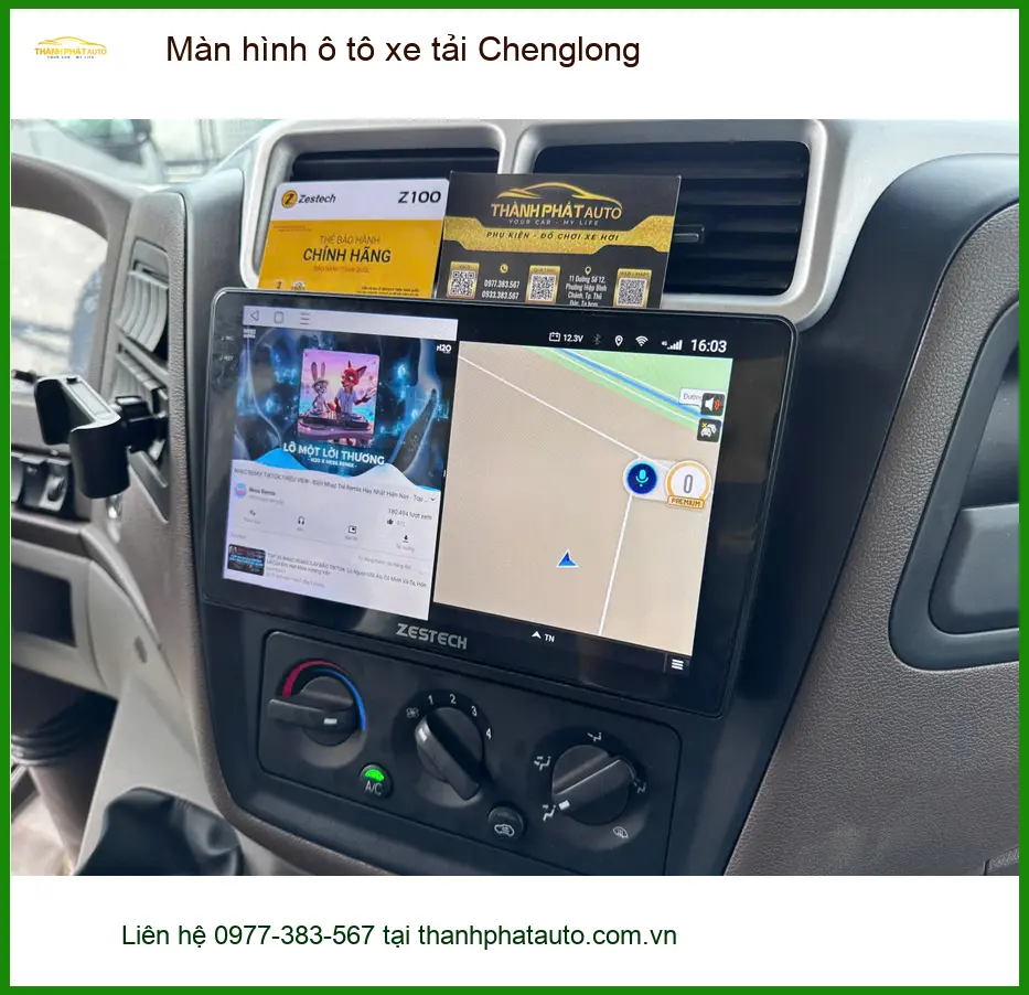 Chú Dũng lắp Màn hình ô tô xe tải Chenglong tại Quận 7 vì màn hình cũ bị hỏng ảnh thực tế 2
