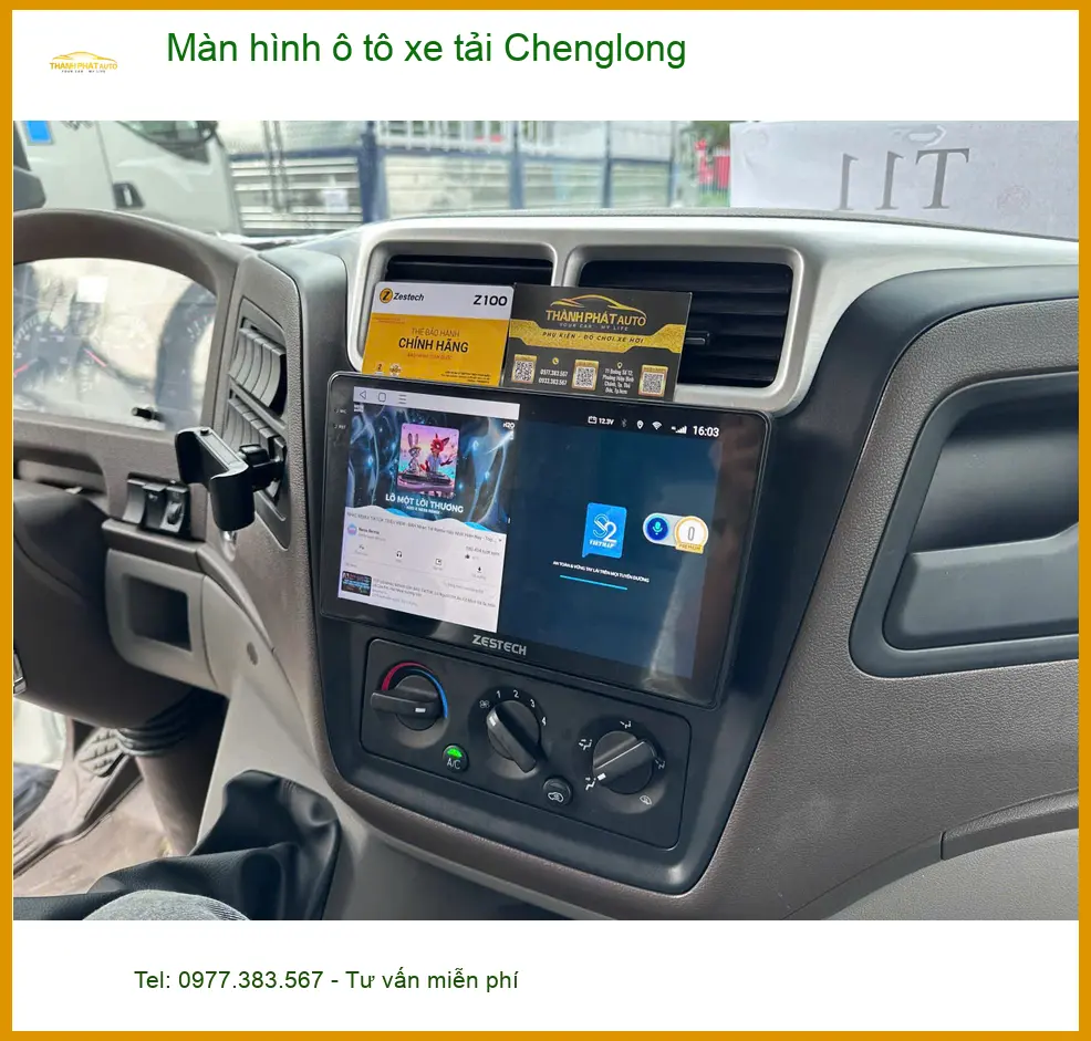 Anh Thắng lắp màn hình ô tô Chenglong cho xe tải tại Quận 12 ảnh thực tế 3
