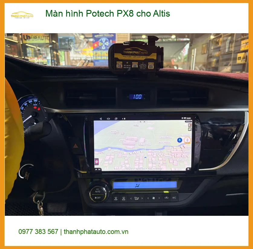 Anh Khang lắp Màn hình Potech PX8 cho Altis ở Thủ Đức, màn hình cũ kém thông minh ảnh thực tế 2