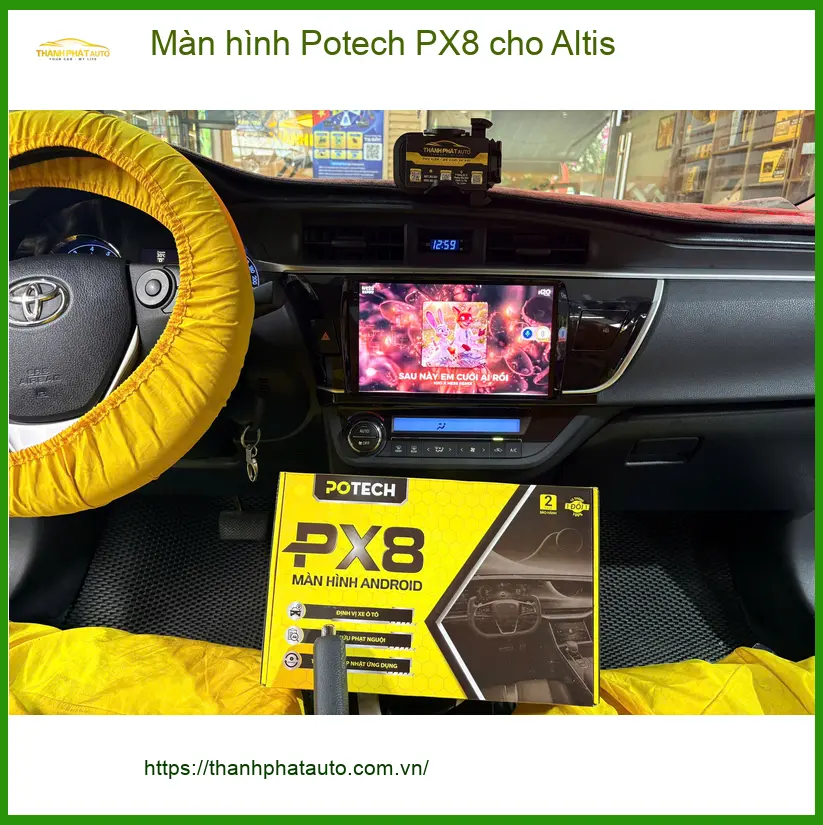 Anh Khang lắp Màn hình Potech PX8 cho Altis ở Thủ Đức, màn hình cũ kém thông minh ảnh thực tế 3