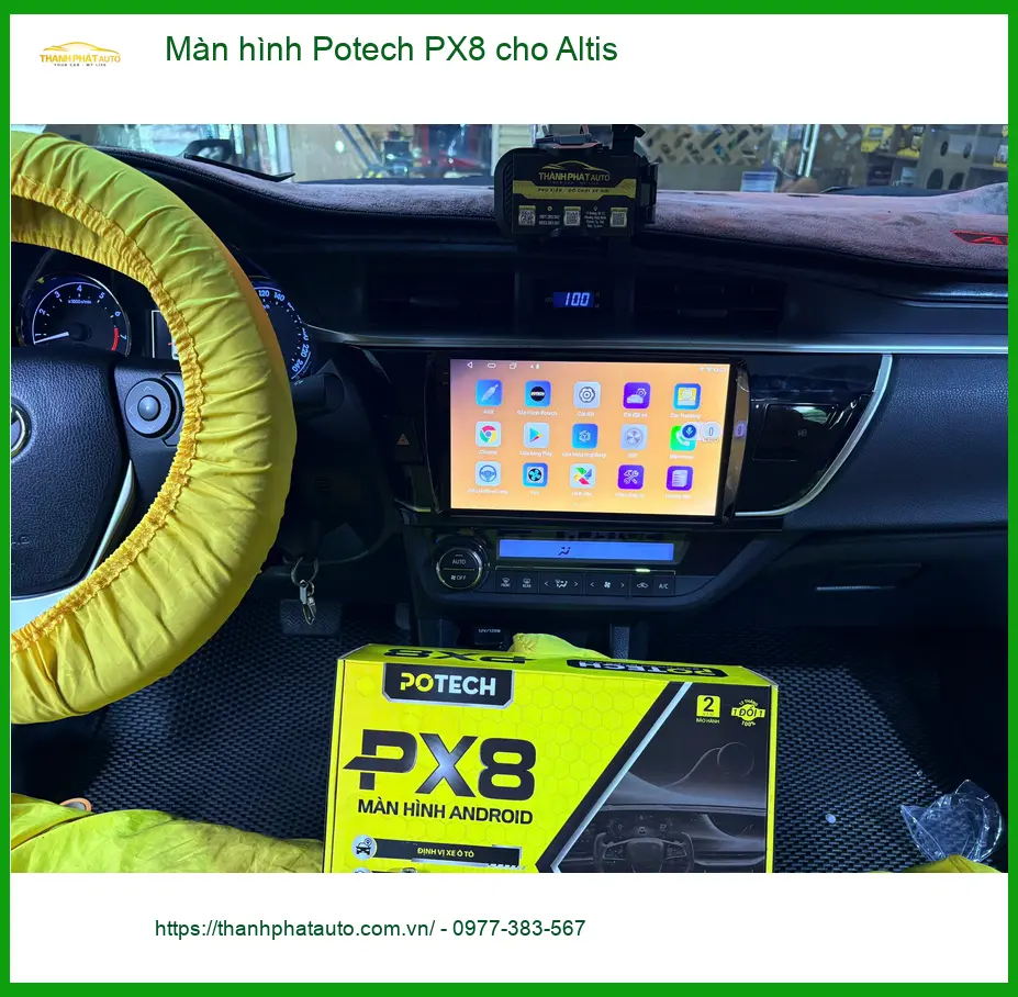 Anh Khang lắp Màn hình Potech PX8 cho Altis ở Thủ Đức, màn hình cũ kém thông minh ảnh thực tế 4