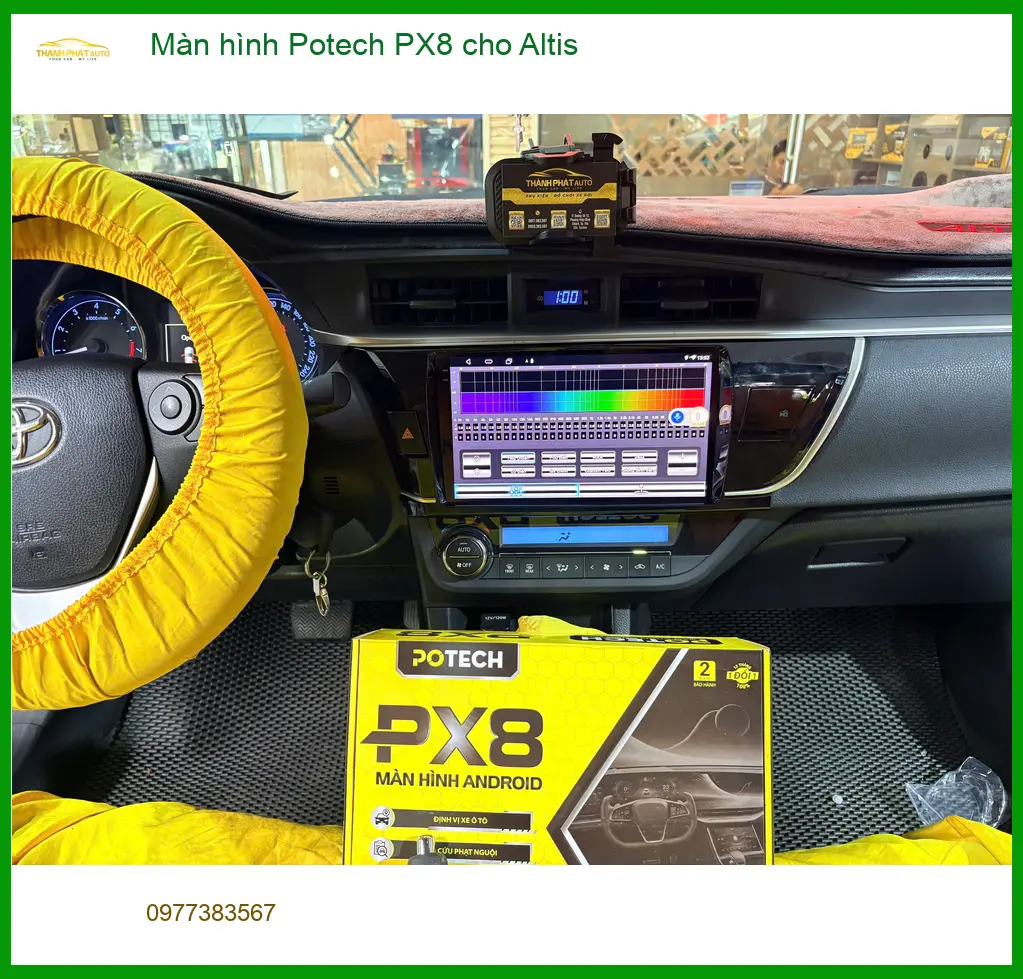 Anh Khang lắp Màn hình Potech PX8 cho Altis ở Thủ Đức, màn hình cũ kém thông minh ảnh thực tế 5
