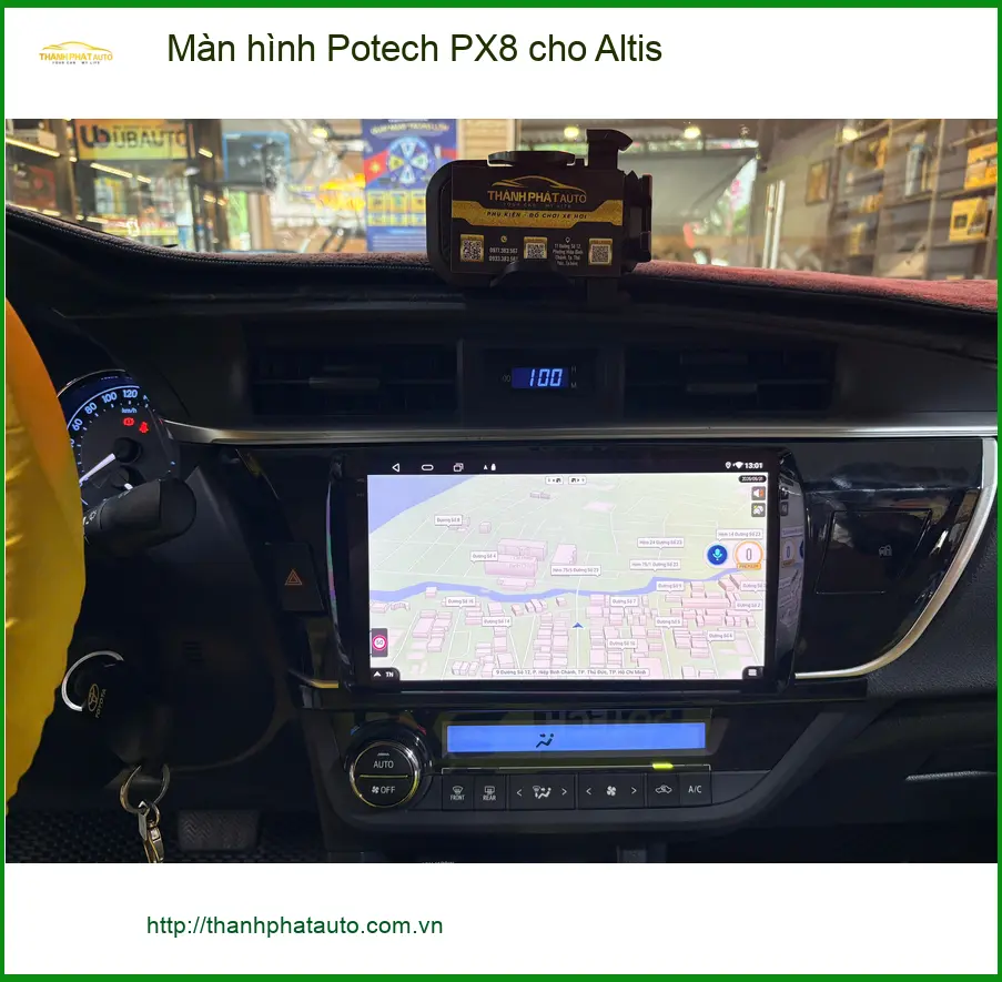 Anh Tấn nâng cấp màn hình Potech PX8 cho Altis ở Quận Nhà Bè tận hưởng tính năng cao cấp