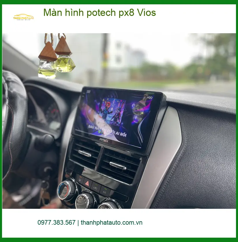 Anh Khang lắp màn hình Potech PX8 cho Vios tại Thủ Đức để nâng tầm trải nghiệm lái