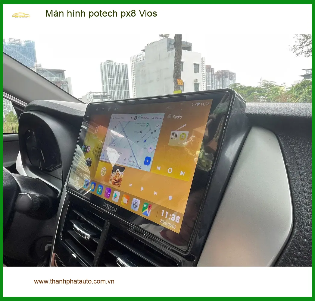 Anh Hoàng Nam lắp Màn hình Potech PX8 Vios tại Củ Chi do màn hình cũ đơ ảnh thực tế 2