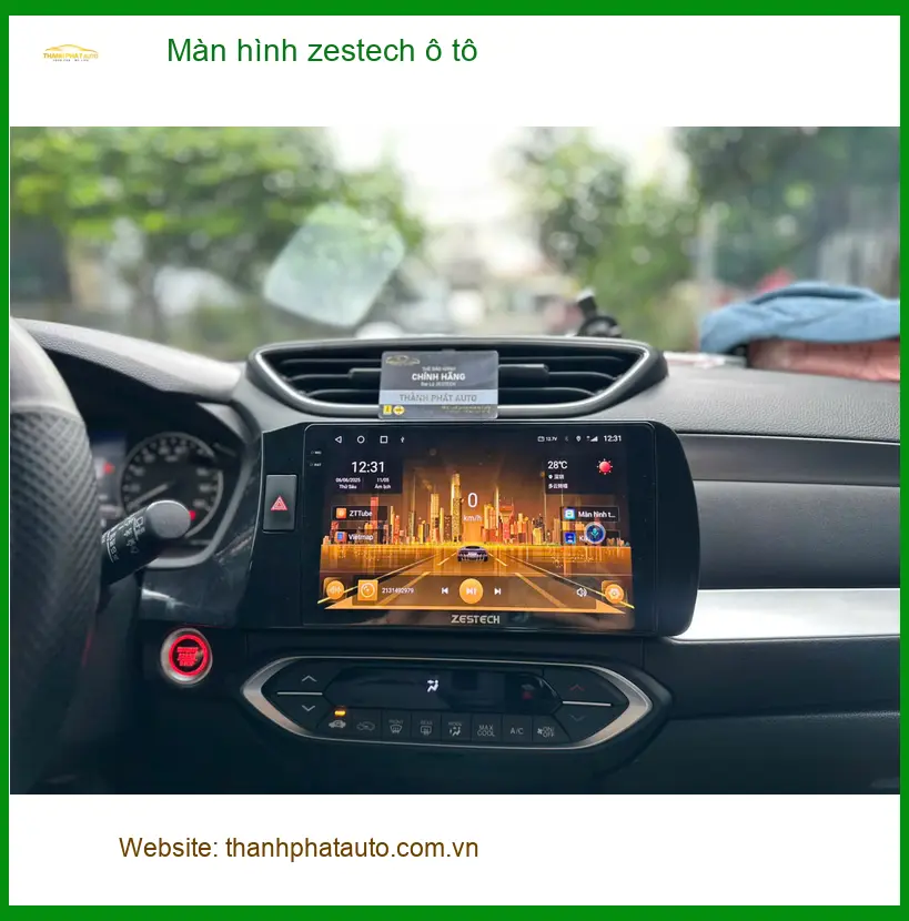 Anh Khang lắp màn hình Zestech ô tô cho Hyundai Santa Fe tại Quận 9 vì màn zin quá nhỏ ảnh thực tế 2