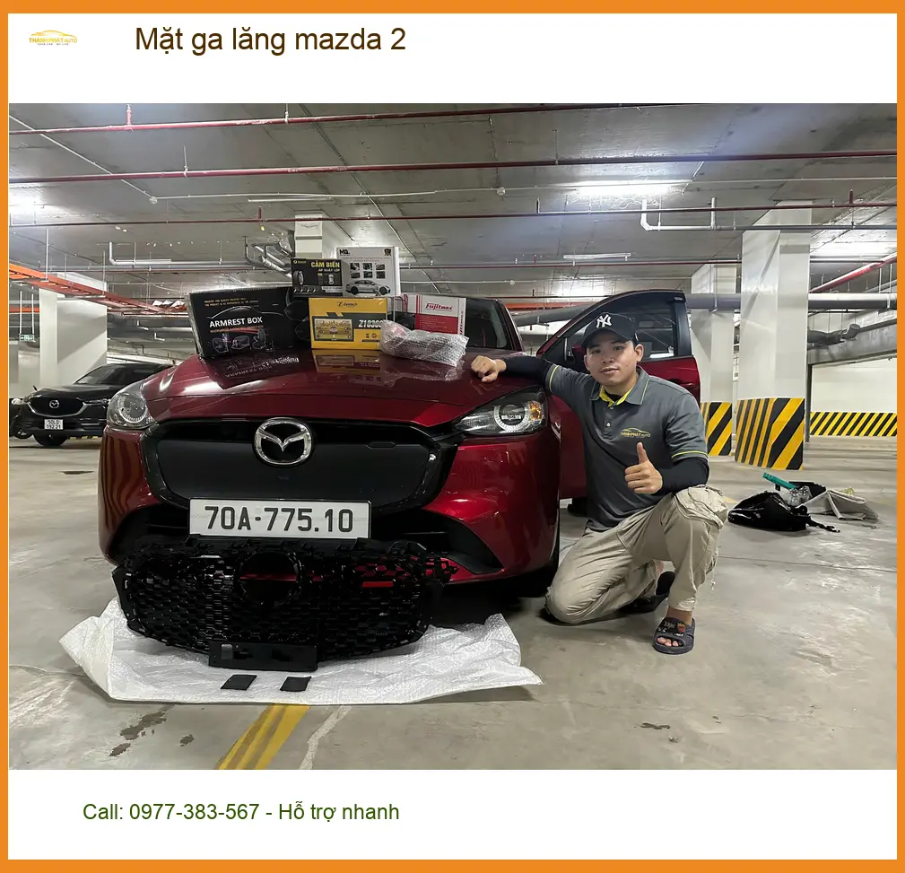 Anh Huy độ Mặt ga lăng Mazda 2 tại Quận Thủ Đức để xe thêm phần thể thao