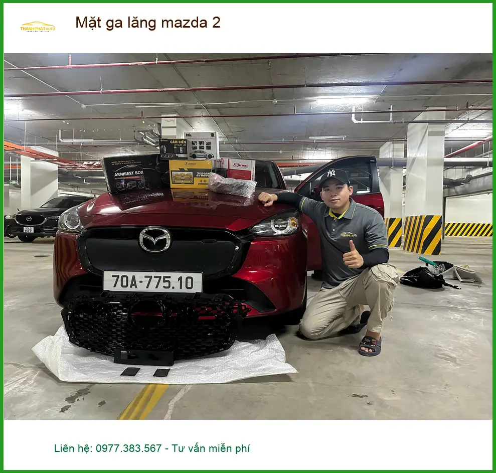 Anh Khải độ Mặt ga lăng Mazda 2 tại Quận 2 để xe trông sang trọng hơn ảnh thực tế 2