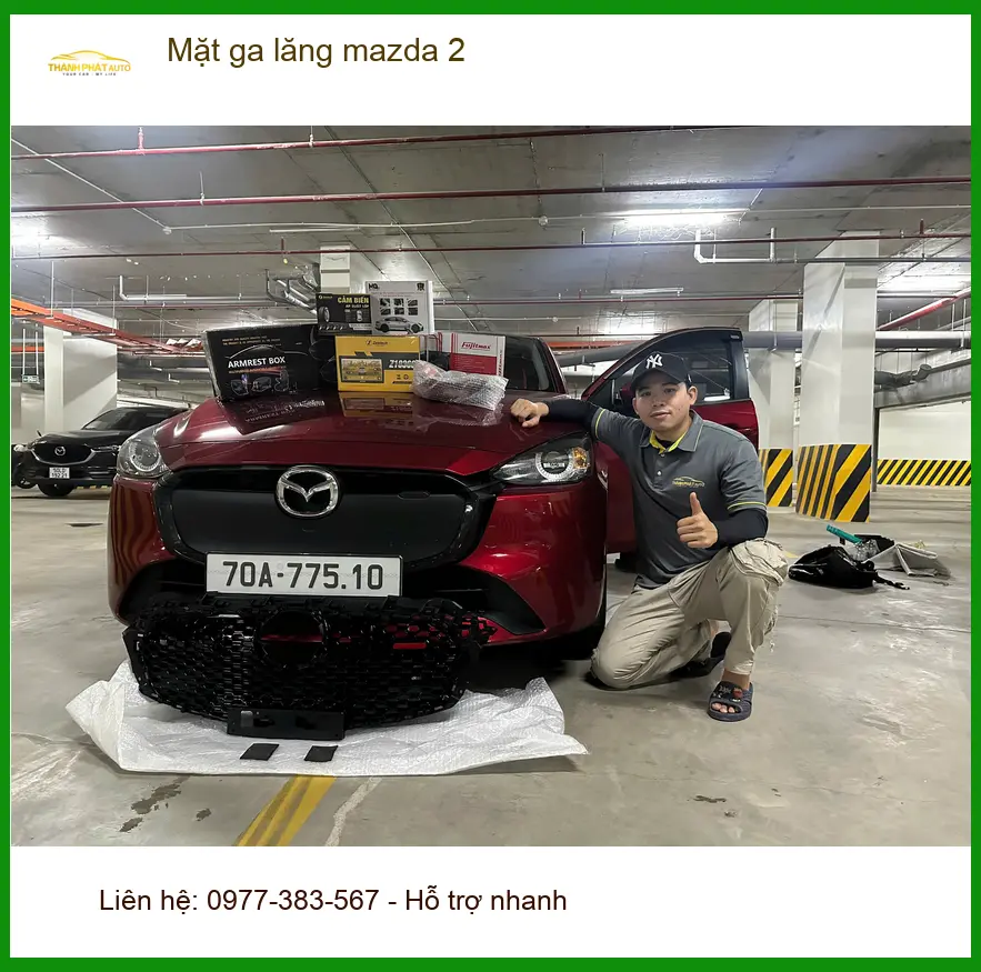 Anh Kiên lắp Mặt ga lăng Mazda 2 tại Hóc Môn cho xe thêm phần cá tính ảnh thực tế 2