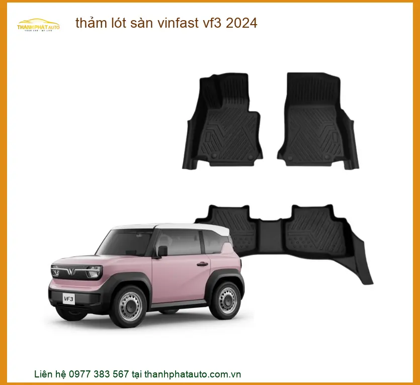 Thảm Lót Sàn Vinfast VF3 2024 Cao Cấp - Địa Chỉ Gắn Uy Tín Chính Hãng TPHCM