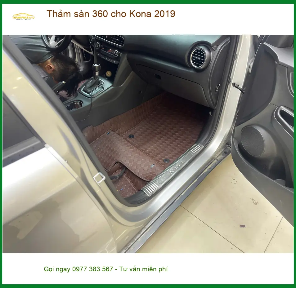 Cô Hằng lắp thảm sàn 360 cho Kona 2019 tại Quận Gò Vấp giữ vệ sinh tối ưu. ảnh thực tế 2
