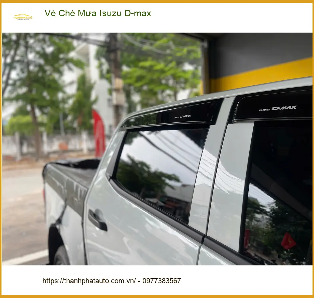 Chú Phúc gắn Vè Che Mưa Isuzu D-max tại Cần Giờ để giữ nội thất khô ráo