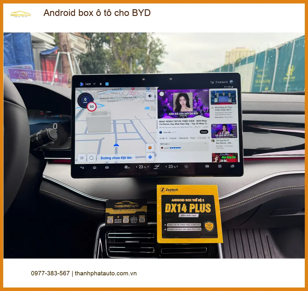 Chị Thảo lắp Android box ô tô cho BYD Atto 3 tại Quận 9 vì muốn giải trí đa dạng hơn ảnh thực tế 4