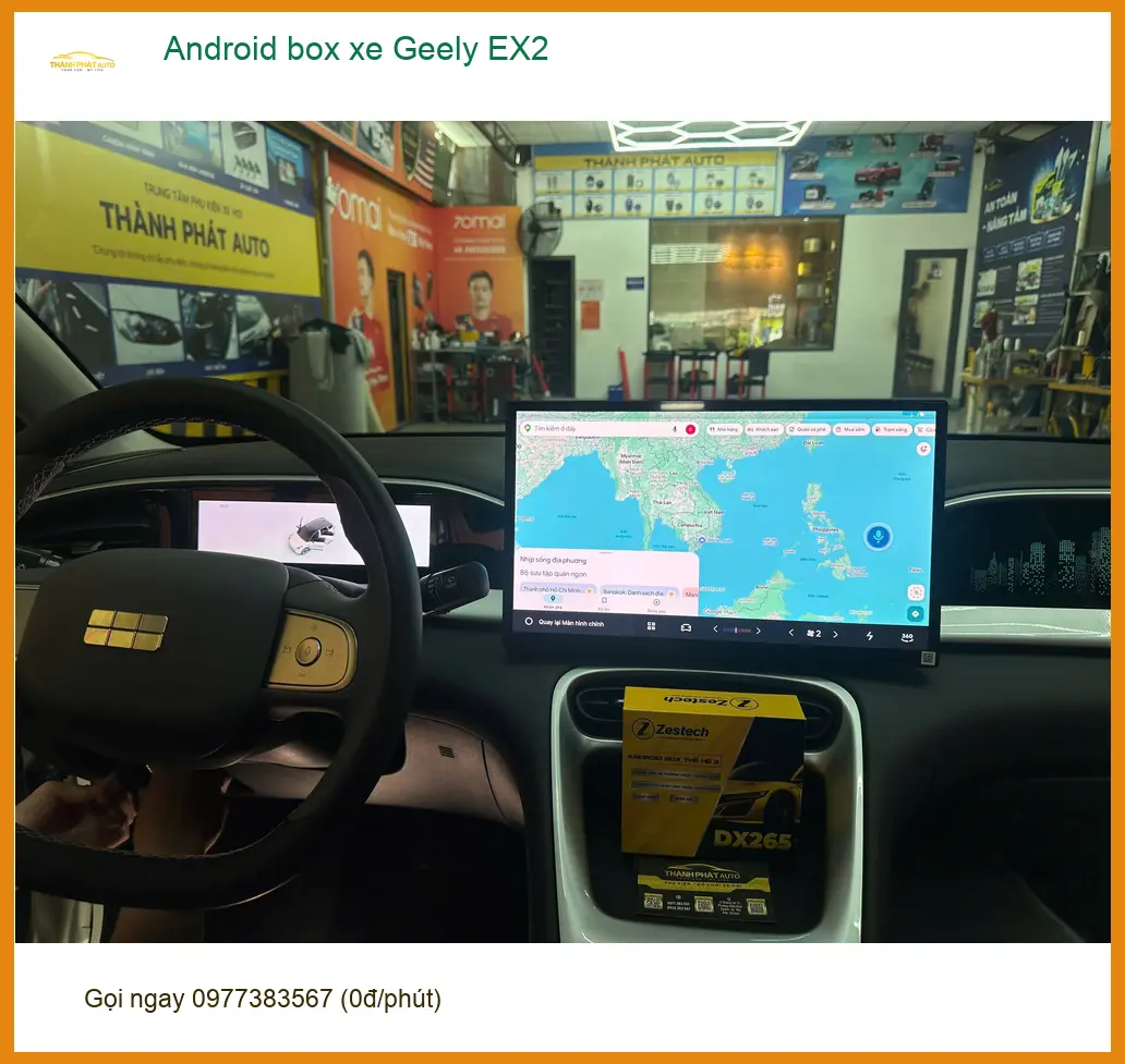 Anh Duy lắp Android box xe Geely EX2 tại Quận 12 để nâng cấp giải trí trên xe ảnh thực tế 4