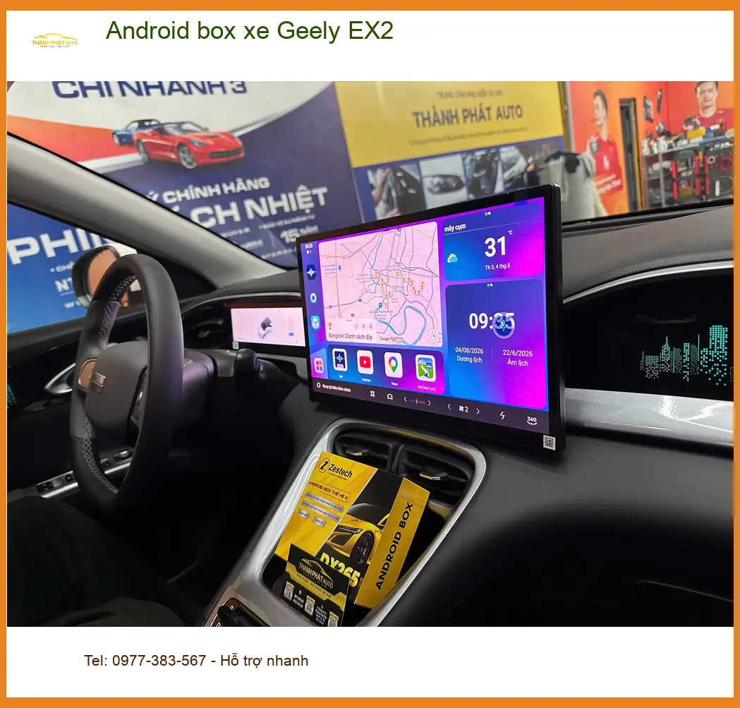 Anh Vĩnh lắp Android Box xe Geely EX2 tại Gò Vấp để trải nghiệm tiện ích công nghệ