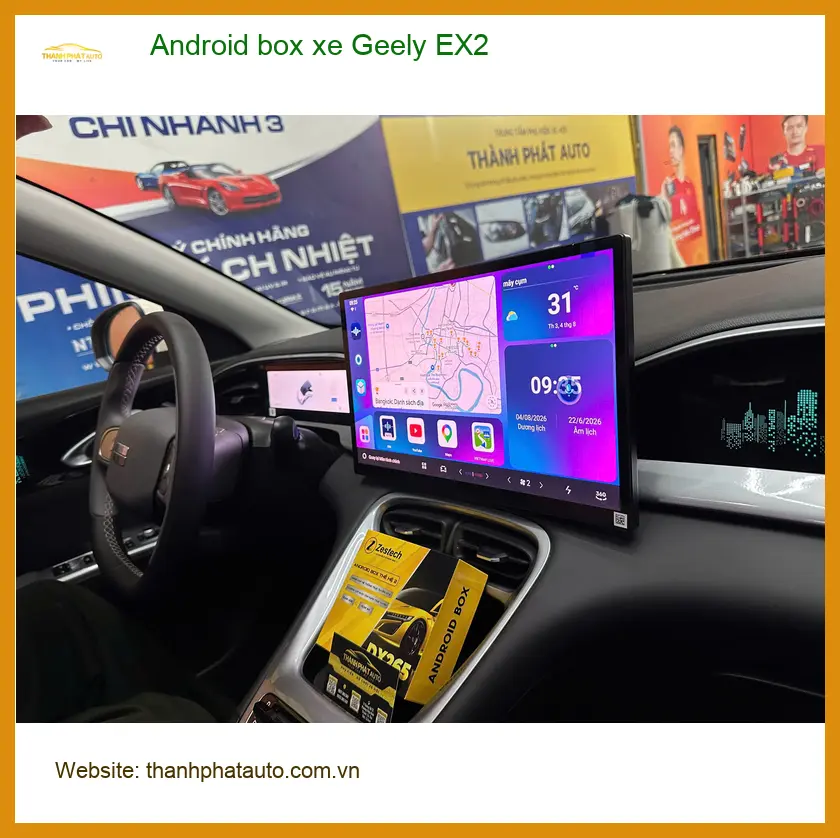 Chị Hồng Vân lắp Android box xe Geely EX2 tại Quận 2 để giải trí trên mọi hành trình