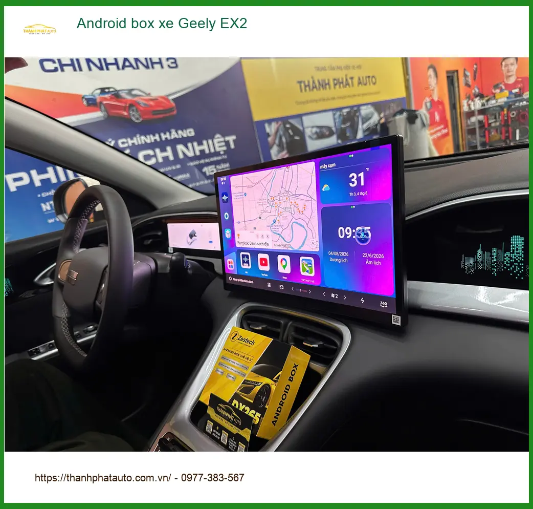Anh Vĩnh lắp Android Box xe Geely EX2 tại Gò Vấp để trải nghiệm tiện ích công nghệ ảnh thực tế 3