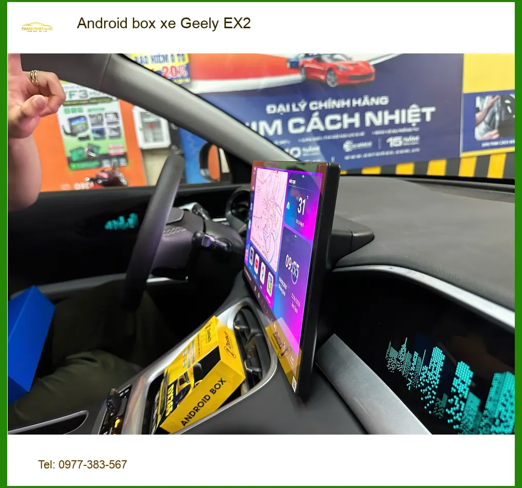 Chị Hồng Vân lắp Android box xe Geely EX2 tại Quận 2 để giải trí trên mọi hành trình ảnh thực tế 4