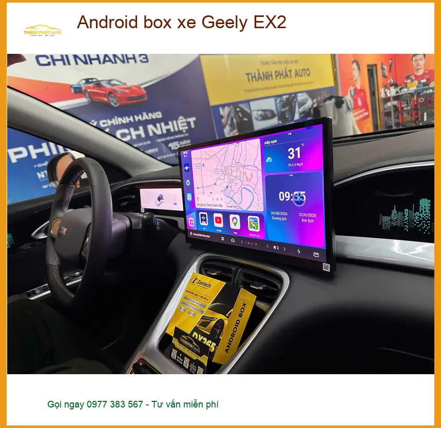Chú Cường lắp Android box Geely EX2 tại Quận Bình Thạnh xem YouTube ảnh thực tế 5