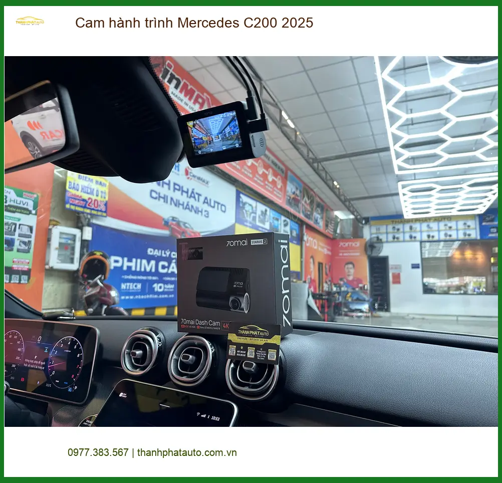 Anh Quang lắp cam hành trình Mercedes C200 2025 tại Quận 12