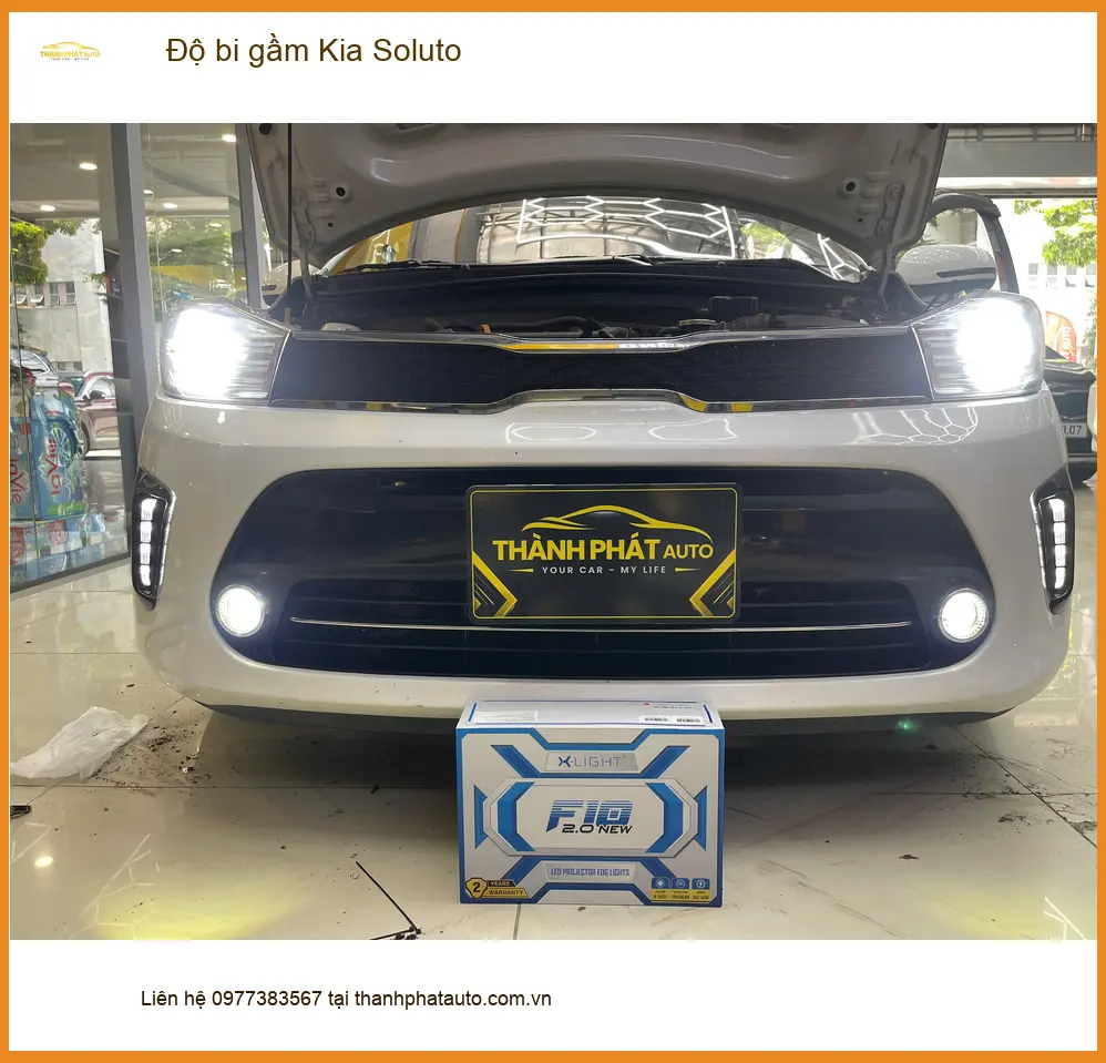 Anh Trọng độ bi gầm Kia Soluto Quận 9 vì đèn zin không đủ sáng khi về đêm ảnh thực tế 3