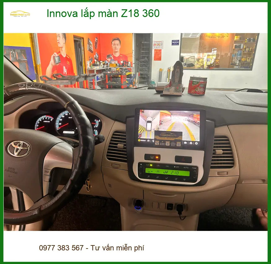 Anh Kiên lắp màn hình Z18 360 cho Toyota Innova tại Quận 12 để dễ dàng đậu xe ảnh thực tế 2