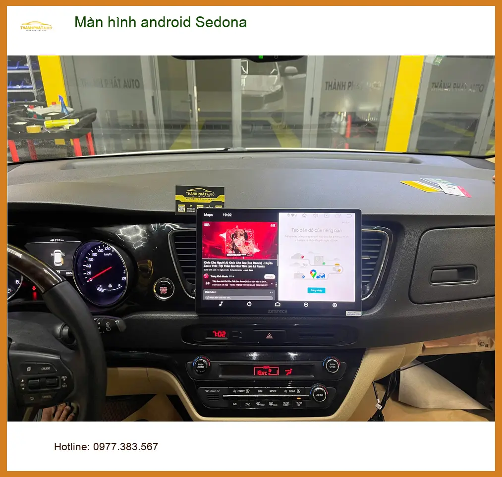 Anh Tấn lắp màn hình Android Sedona tại Quận 9 để tiện theo dõi bản đồ và giải trí