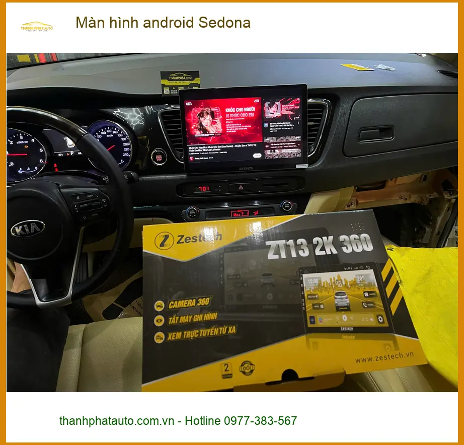 Anh Tấn lắp màn hình Android Sedona tại Quận 9 để tiện theo dõi bản đồ và giải trí ảnh thực tế 5