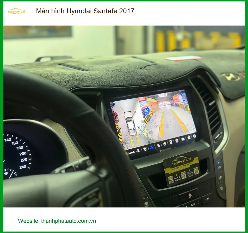 Bác Long lắp màn hình Hyundai Santafe 2017 tại Quận 12 vì màn hình cũ đã lỗi thời ảnh thực tế 3