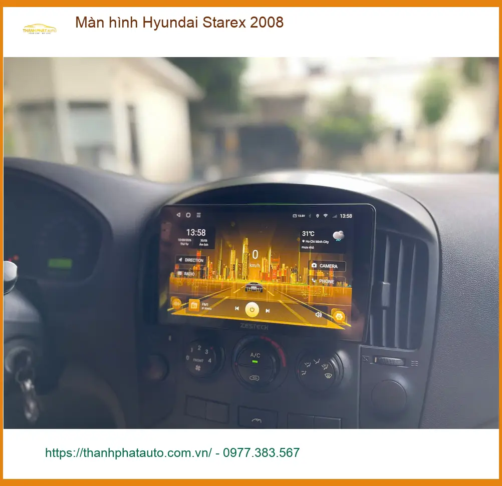 Anh Tấn Lắp Màn hình Hyundai Starex 2008 Tại Quận 12 vì màn zin đã mờ ảnh thực tế 2