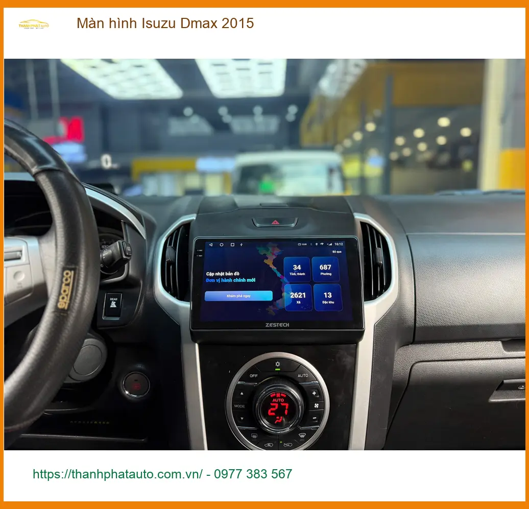 Anh Khang lắp màn hình Isuzu Dmax 2015 tại Thủ Đức vì màn hình zin đã cũ