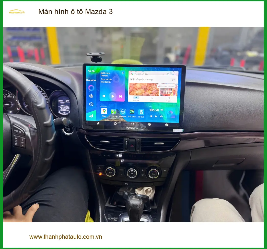 Chị Thảo nâng cấp màn hình ô tô Mazda 3 ở Quận 9 vì màn zin không còn đáp ứng nhu cầu