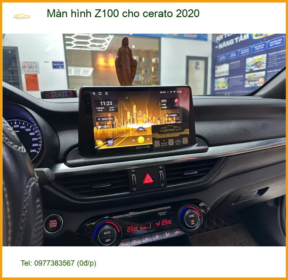 Chị Thảo lắp màn hình Z100 cho Cerato 2020 tại Quận 12 để trải nghiệm công nghệ mới