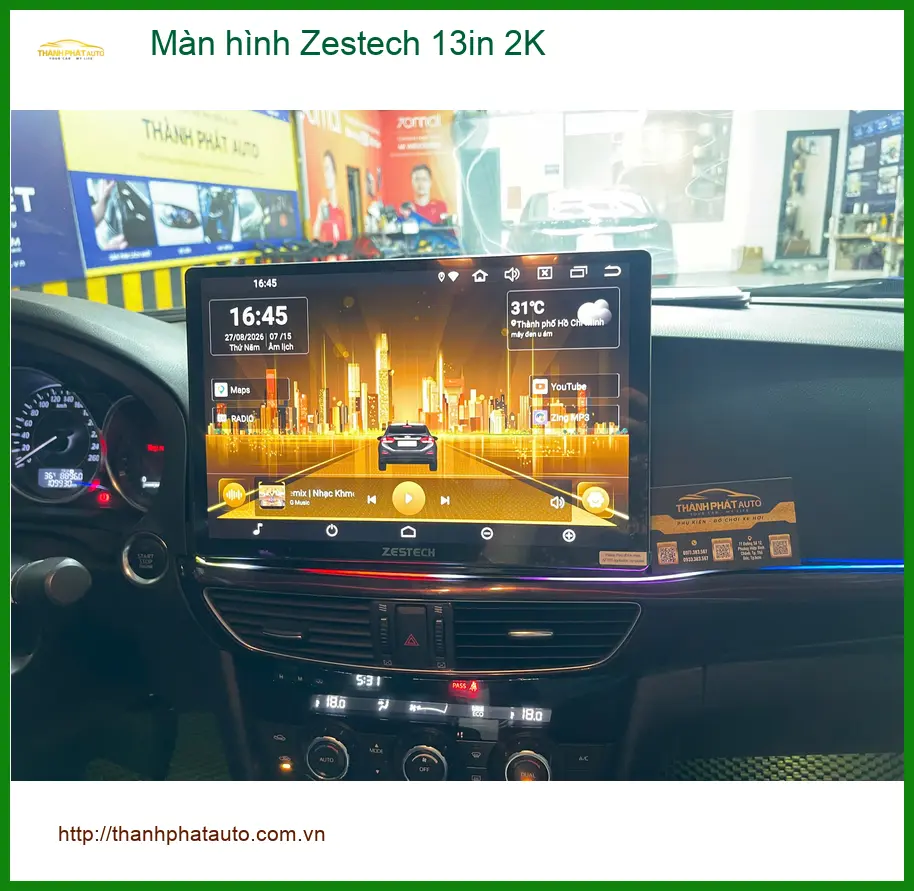Anh Khải lắp màn hình Zestech 13in 2K cho Hyundai Accent tại Quận 12.