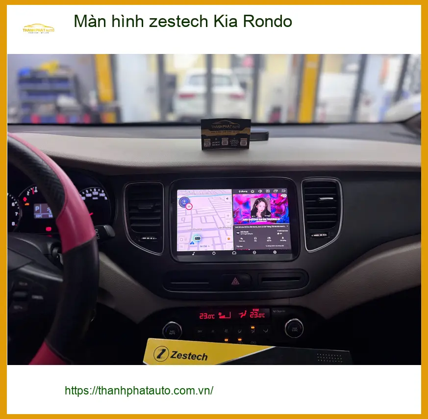 Anh Hoàng Long lắp màn hình Zestech Kia Rondo tại Quận 9 để trải nghiệm công nghệ mới ảnh thực tế 3