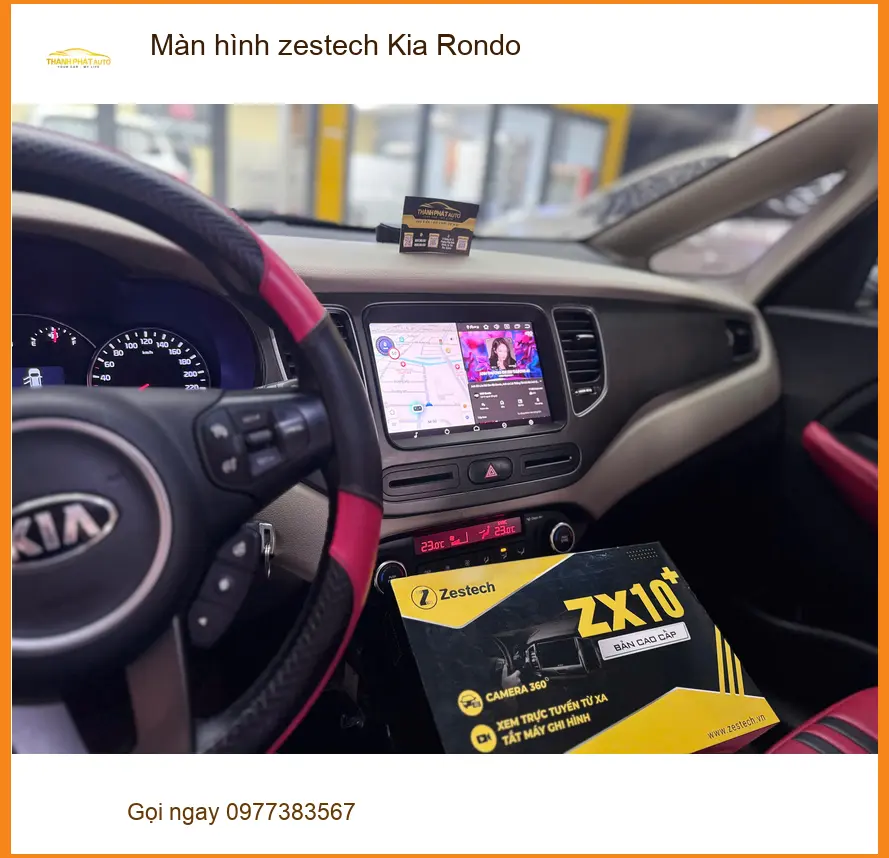 Anh Hoàng Long lắp màn hình Zestech Kia Rondo tại Quận 9 để trải nghiệm công nghệ mới ảnh thực tế 4