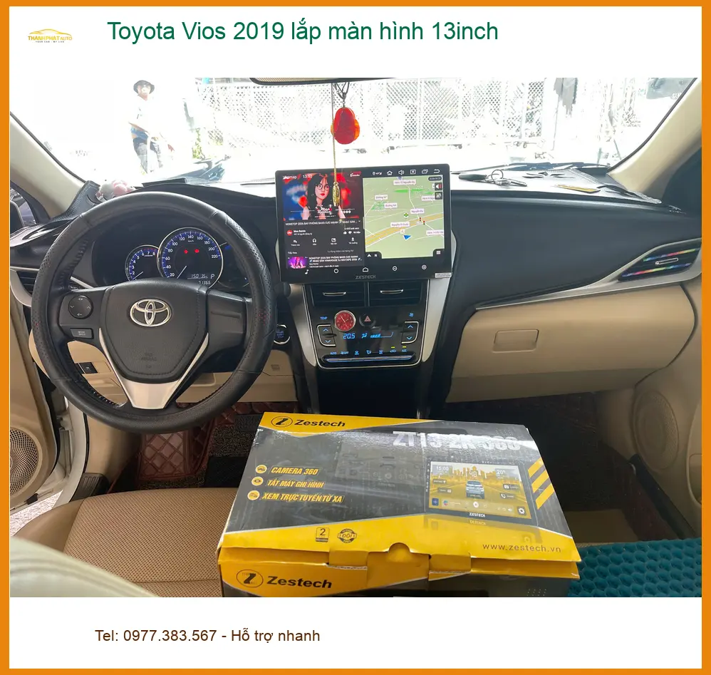 Anh Khải lắp màn hình Android 13inch cho Toyota Vios 2019 ở Quận 9
