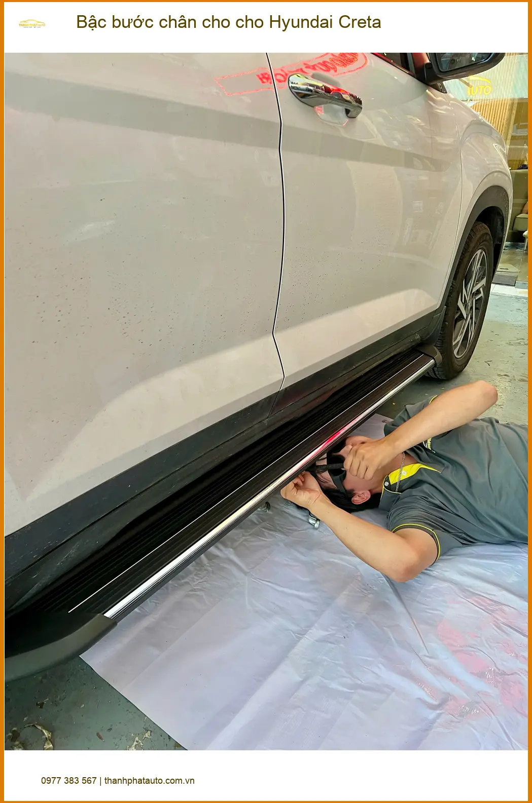 Chú An lắp bậc bước chân Hyundai Creta tại Thủ Đức tiện lên xuống ảnh thực tế 3