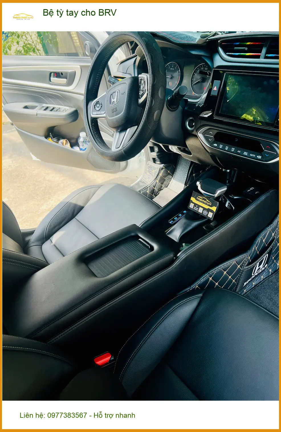 Anh Tùng lắp bệ tỳ tay cho Honda BRV tại Quận 9 để lái xe đỡ mỏi tay