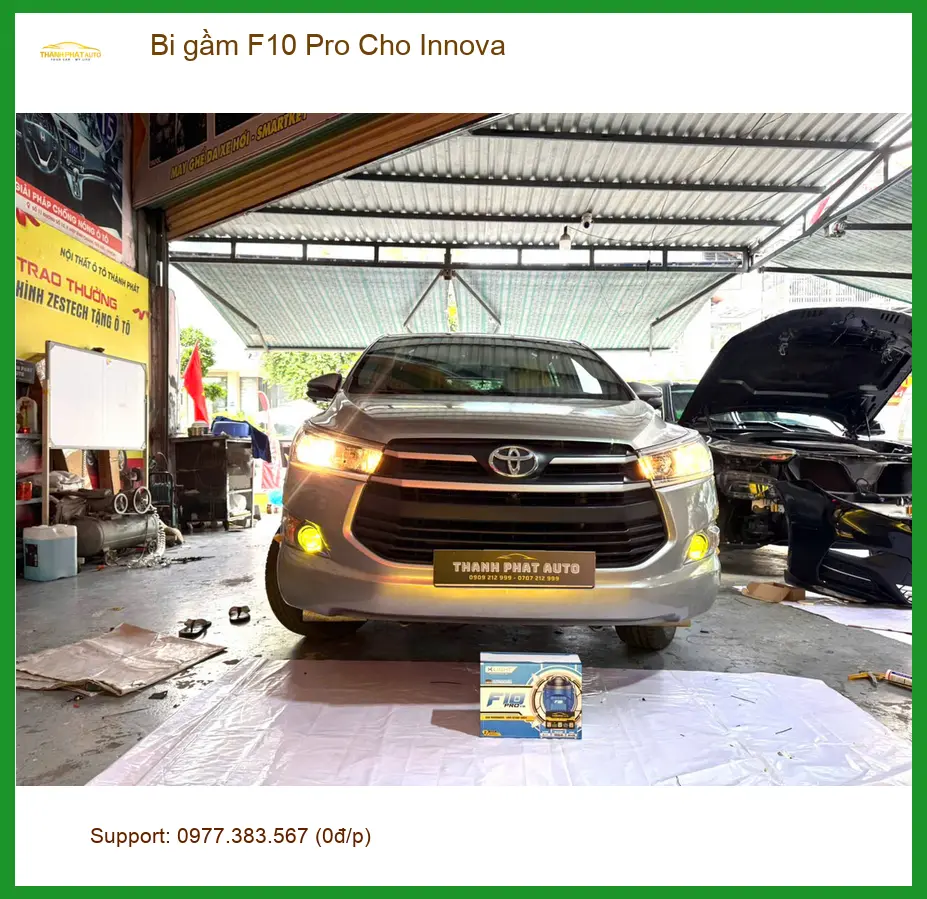 Chú Phi lắp bi gầm F10 Pro cho Innova ở Quận Thủ Đức vì đèn zin không đủ sáng ảnh thực tế 3